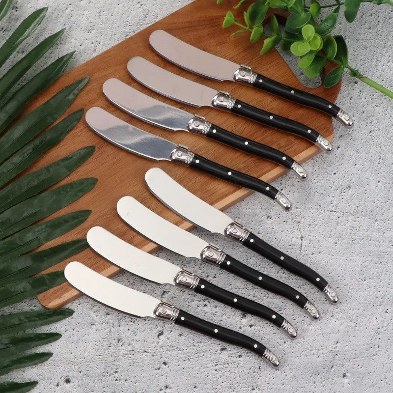 4/6/8Pcs Laguiole Stainless Steel Butter Knife Cheese Jam Spreader Spatula Sandwich Cheese Cake Slic