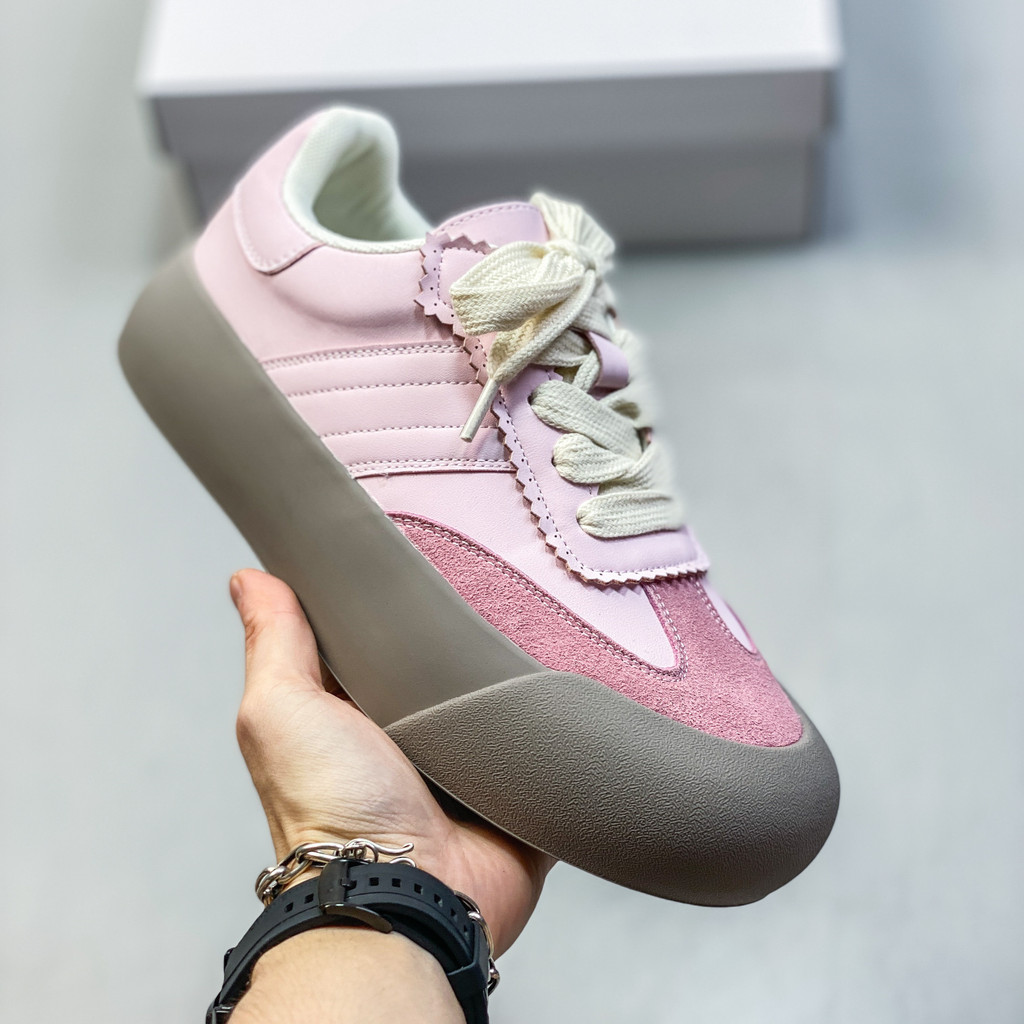 รองเท้าผ้าใบลูกไม้พัฟ GOODBAI DUM DUM แบบต่ำพื้นหนาสำหรับผู้หญิง