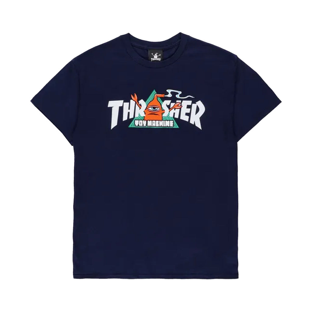 Thrasher X Toy Machine Vortex T-Shirt Navy