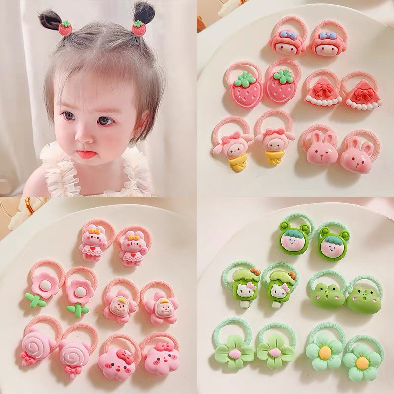 10 ชิ้นเด็กทารกเด็กหญิงลูกอมผลไม้ Barrette ยางรัดเชือกผมเครื่องประดับผม