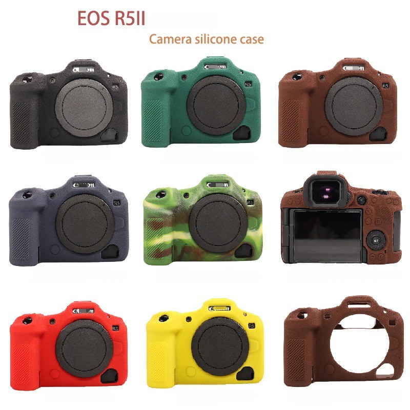 R5II ยางซิลิโคนกรณี Body Cover Protector กรอบผิวสําหรับ Canon EOS R5 Mark II R5 II กล้อง Mirrorless