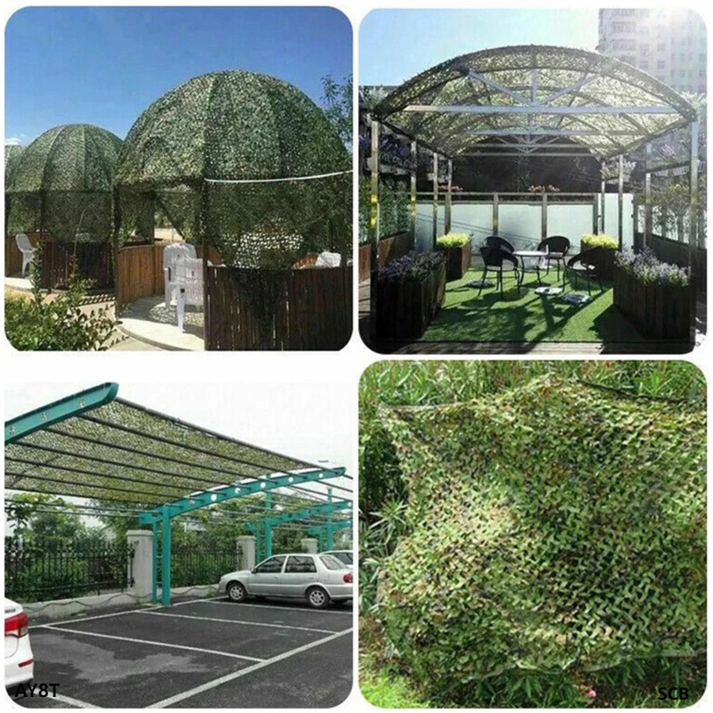 AY8T-1Pcs Heavy-Duty Green Leaf Net Woodland Net With Leaf Pattern, Green Netting For Outdoor Shelte