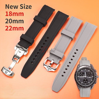 22 มม.20 มม.18 มม.ปลายโค้งสายนาฬิกาซิลิโคนสําหรับ Omega X Mo…
