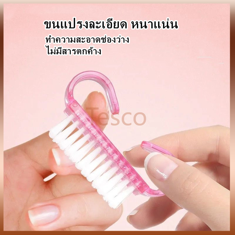 Tesco แปรงเขาแกะแบบโปร่งแสง / แปรงขนเล็บ / แปรงปัดฝุ่นแบบแข็ง / แปรงเขาแกะขนาดเล็กเพื่อปัดฝุ่นเครื่องมือทำความสะอาดเล็บ