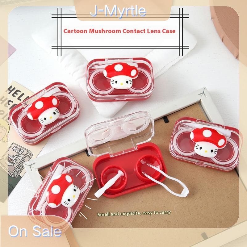 J-Myrtle 1 ชุดการ์ตูนเห็ด KT แมวคอนแทคเลนส์กล่องสแควร์คอนแทคเลนส์ Companion กล่องกล่องเก็บตกแต่งสาวข