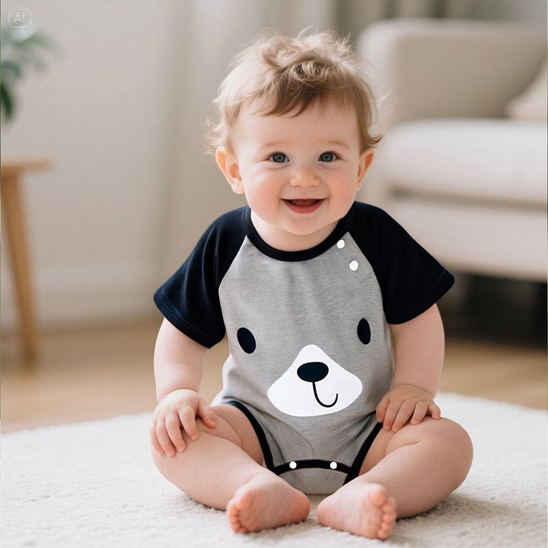 การ์ตูนเด็ก ชุด ฤดูร้อนแขนสั้นทารกแรกเกิดเสื้อผ้าเด็กทารกชุดนอนเด็กทารกผ้าฝ้าย 100% - รูปที่ 2