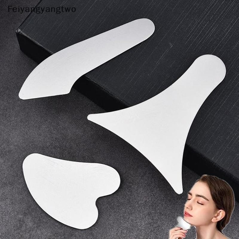 Feiyangyangtwo 1 ชิ้นสแตนเลส Gua Sha Scraper นวดสําหรับคอ Body Guasha เครื่องมือนวด Facial Skin Care Guasha Board Face นวดใหม่