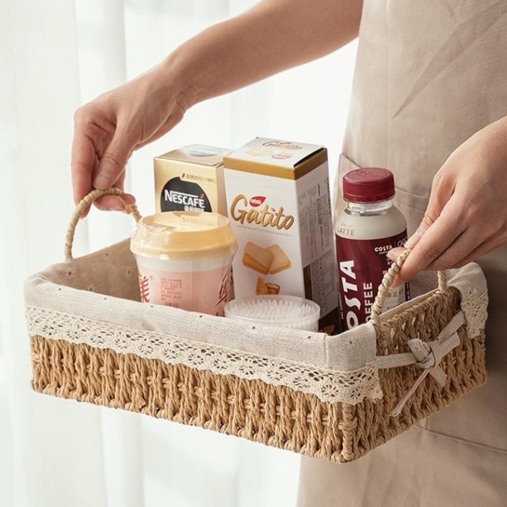 สตาร์ปิกส์ ตะกร้าเก็บหวาย,ตกแต่งบ้านเลียนแบบหวายตะกร้าทอมือ,เก็บของเล่นอเนกประสงค์ผักผลไม้สก์ท็อปจิปาถะจัด - รูปที่ 6