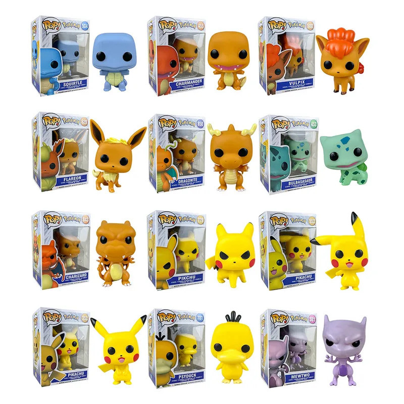 POPs Pokemon Anime Figure Toys Pikachu Charizard Mewtwo Decoration Ornaments Action Figure for Child