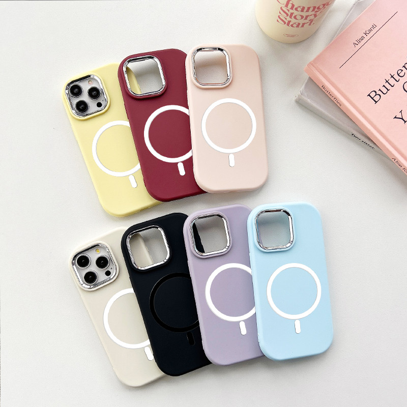 หลายสีซิลิโคนอ่อนนุ่มสําหรับ VIVO T2 iQOO 7 U5X NEO 5 Z7 Pro 4G 5G ปลอกไร้สายฝาครอบแม่เหล็ก