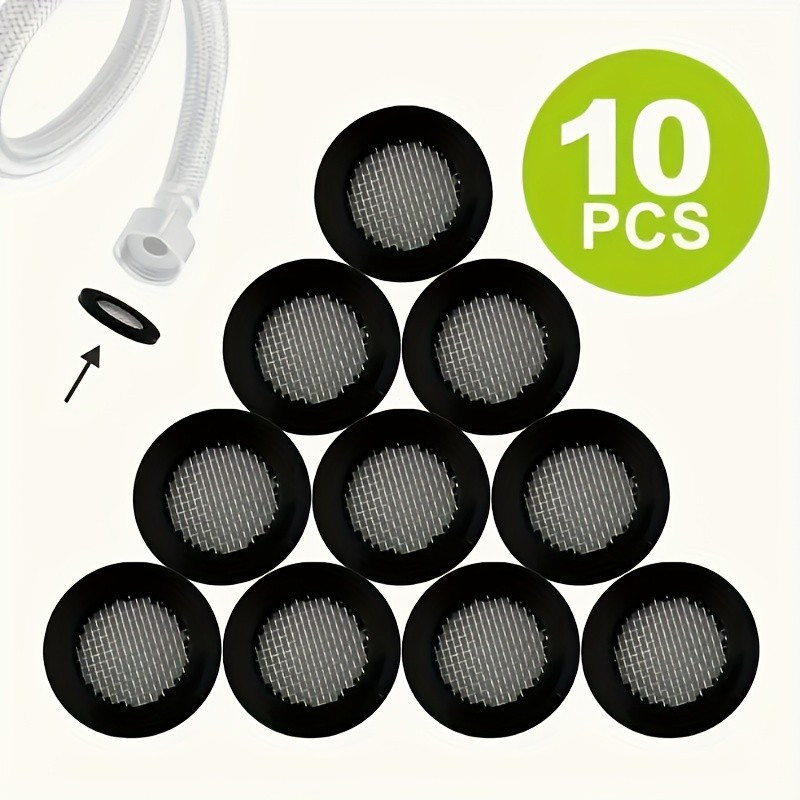 10 ชิ้น 304 ตาข่ายกรองสแตนเลส ฟิตเตอร์ก๊อกน้ำ 1/2" แหวนซีลสากล อุปกรณ์ป้องกันการอุดตันของหัวฝักบัว