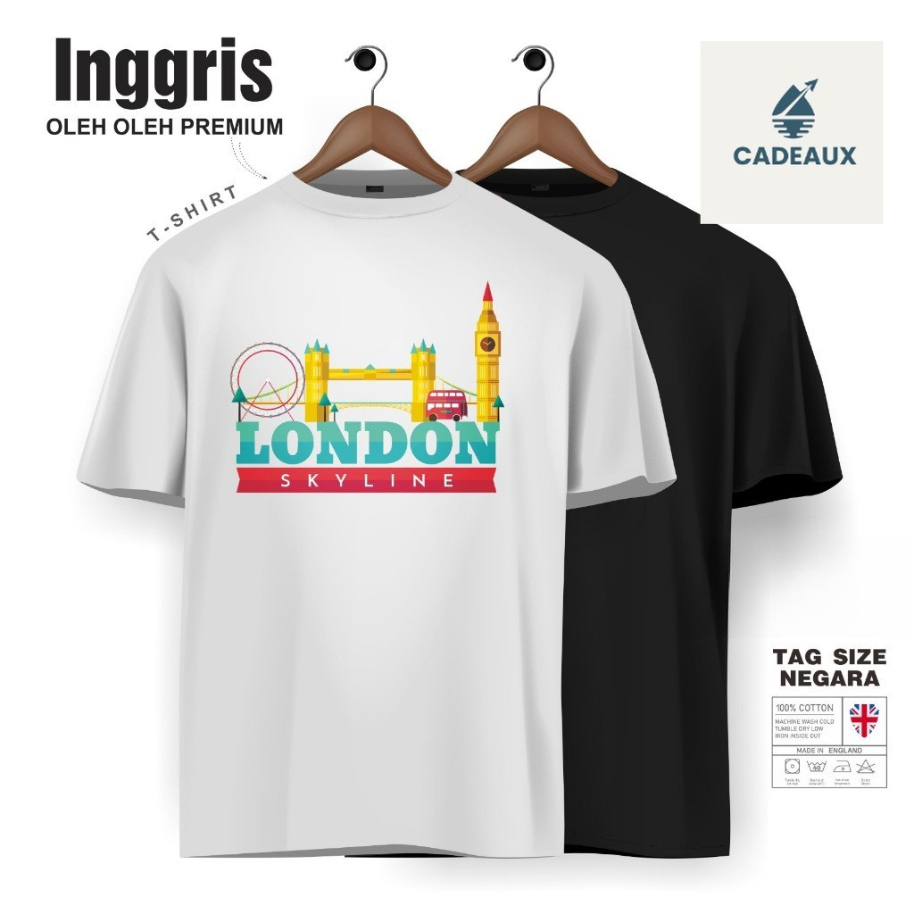 เสื้อยืด ENGLAND LONDON SOUVENIR พร้อมแท็กผ้าฝ้าย 30S SOUVENIR ของขวัญพรีเมี่ยม