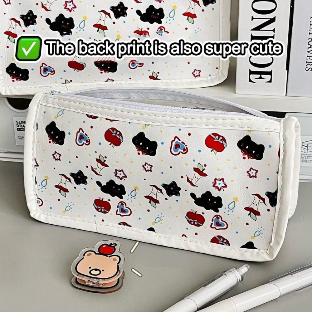 ดินสอ ร็อกซ์ul ,ความจุขนาดใหญ่น่ารักดอกทิวลิปแมวโบว์ปากกากระเป๋า,การ์ตูนใสนักเรียนเครื่องเขียนออแกไนเซอร์อุปกรณ์การเรียน - รูปที่ 2