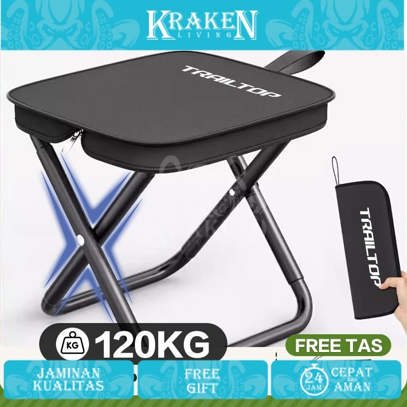 เก้าอี้พับกลางแจ้งแบบพกพาเต็มรูปแบบอัพเกรดสตูลพับขนาดเล็กโหลดหนัก 120 กก. KRAKEN LIVING