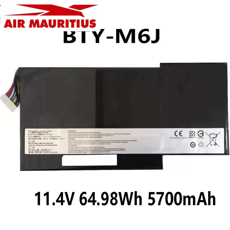 BTY-M6J 11.4โวลต์64.98Wh 5700มิลลิแอมป์ชั่วโมงแบตเตอรี่แล็ปท็อปสำหรับ MSI GS63 GS63VR GS73 6RF ชิงทร