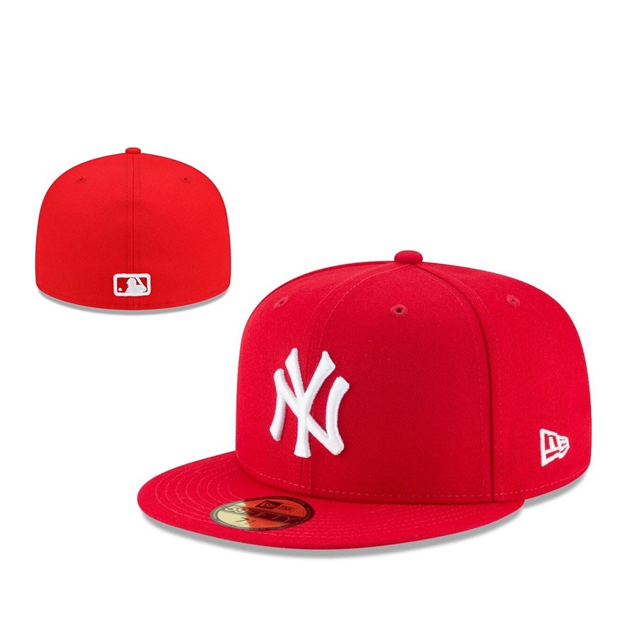 หมวก Yankees ขนาด 59FIFTY คุณภาพดี สำหรับผู้ชายและผู้หญิง ออกแบบโดย MLB