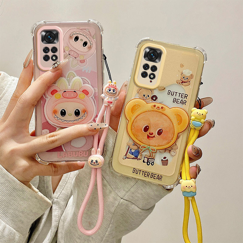 เคส Redmi Note 11/Note11s Love Paqia สุนัข/ไอศกรีม Kuromi/ภาพวาดสีน้ํามัน Dingdang/Bread Bear/Pig Pullebub/Pullebub Collection สี่มุมถุงลมนิรภัย Anti Drop 3D อะนิเมะเคสโทรศัพท์
