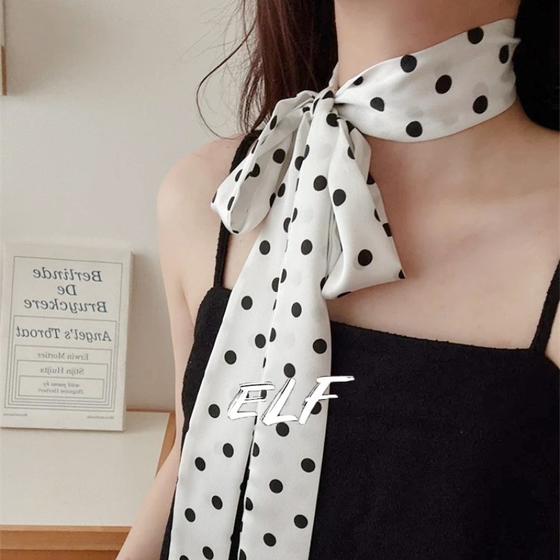 ผ้าพันคอพิมพ์ผ้าไหมจําลองยาวผ้าพันคออินเทรนด์แฟชั่นอุปกรณ์เสริมแฟชั่นมัลติฟังก์ชั่น สกา