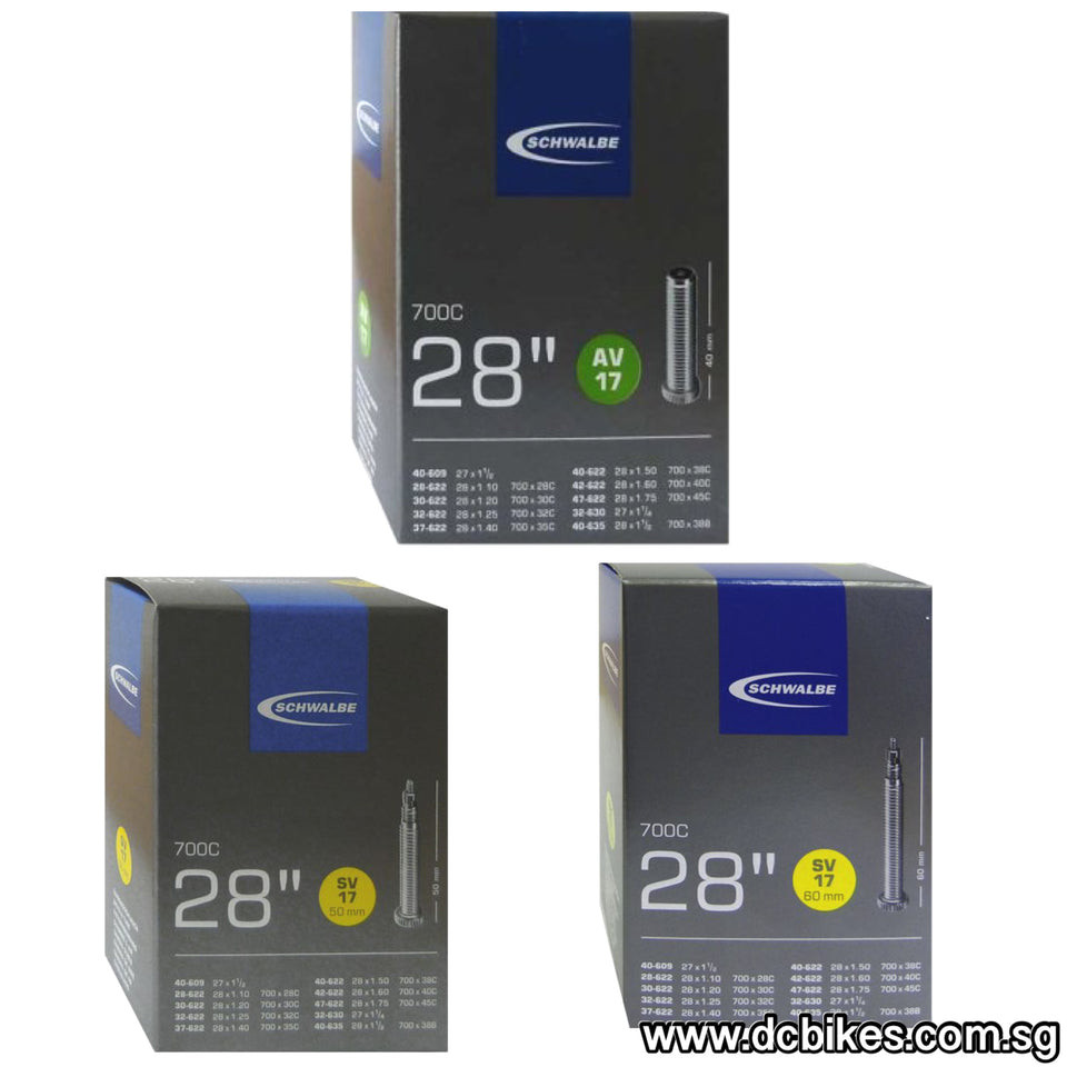 Schwalbe 28 29 X 1.1 - 1.75 700c X 28C - 38B Schrader 40mm 50mm 60mm Presta Inner Tube SV17 AV17