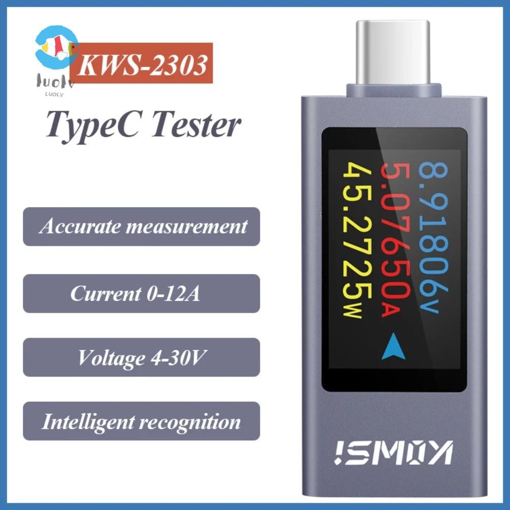 เครื่องทดสอบมิเตอร์ไฟ, Type-C KWS-2303C Current และแรงดันไฟฟ้า, แบตเตอรี่ความจุจอแสดงผล LCD PD ทดสอบ