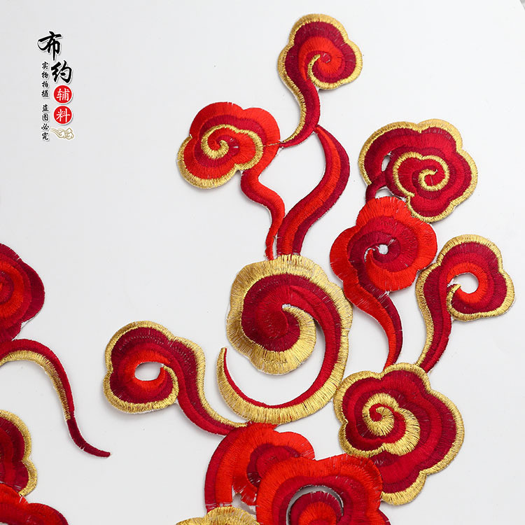 [แพทช์เย็บปักถักร้อย] เย็บปักถักร้อยสมมาตรมงคลเมฆผ้าแพทช์แพทช์โอเปร่าเครื่องแต่งกายตกแต่งเครื่องแต่งกายเพราะสไตล์จีนสติ๊กเกอร์ - รูปที่ 2