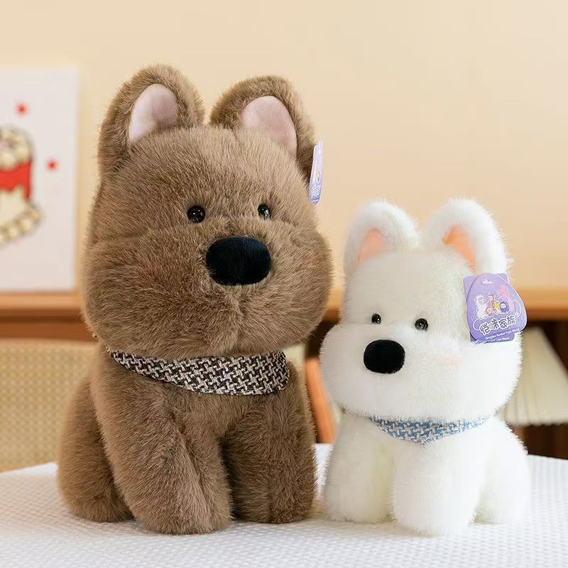 ตุ๊กตาสุนัขเวสต์ไฮแลนด์น่ารัก ตุ๊กตาสุนัขเหมือนจริง ของขวัญวันเกิดสำหรับเด็กผู้หญิง