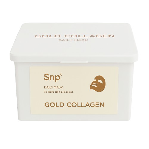 SNP Gold Collagen Daily Mask 30P – มาส์กแผ่นต่อต้านริ้วรอยและกระชับผิวพร้อมทองคํา 24K
