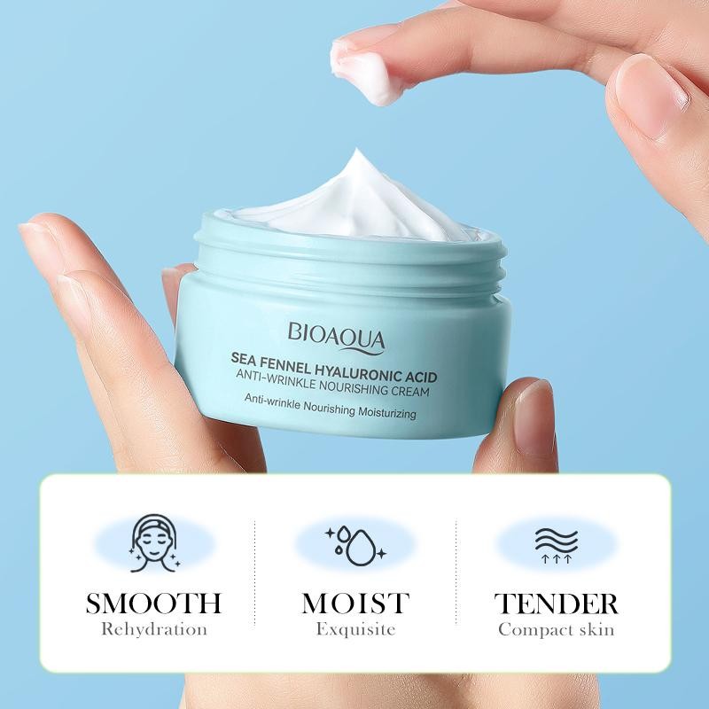 BIOAOUA Sea Fennel ครีมบํารุงผิวหน้ากรดไฮยาลูโรนิก Skincare Moisturizing Nourishing Firming Facial W