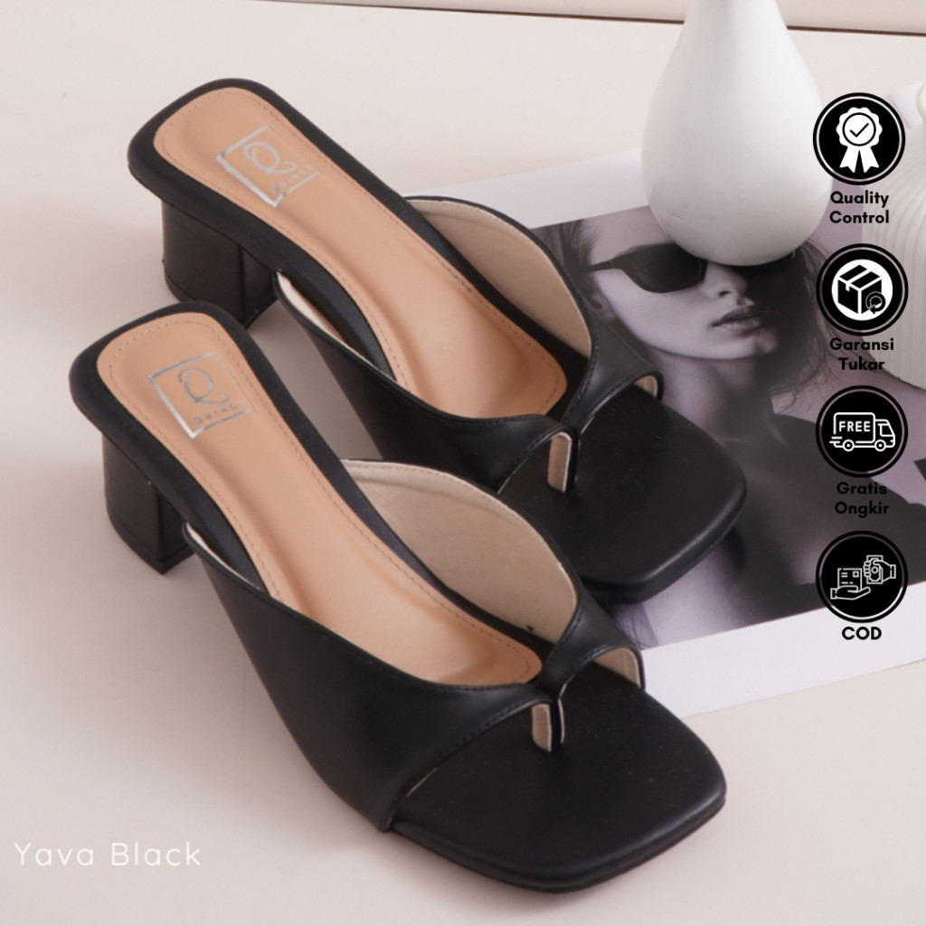 [PREMIUM ORIGINAL] QUINCE Yava รองเท้าแตะผู้หญิง 5 ซม. รองเท้าส้นสูง