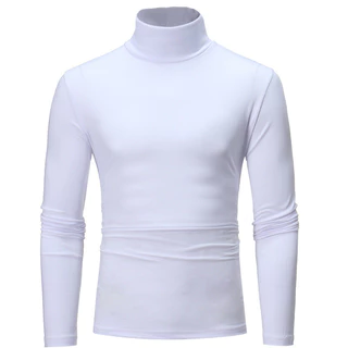 [การจัดส่งในท้องถิ่น] คน เสื้อยืด แฟชั่น ปลอกคอสูง สีทึบ ขนาดใหญ่