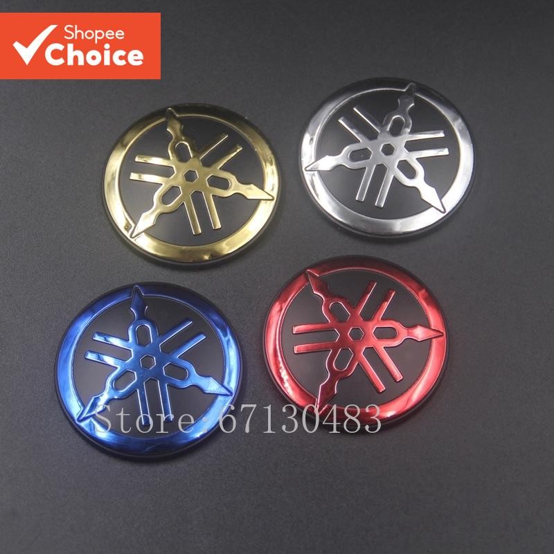 Yamaha ของแท้ทอง 48 มม.3D Tuning Fork Emblem โลโก้ Decal สติกเกอร์ XMAX YZF R FZ YZ S