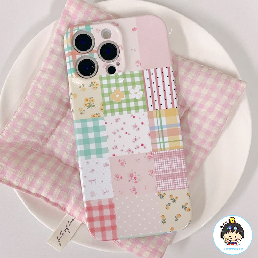 SAMSUNG เกาหลีสีดอกไม้ลายสก๊อตเคสโทรศัพท์สําหรับSamsung S25 S24 S23 S22 Ultra Plus A54 A12 A13 A23 A53 Anti-FingerprintกันกระแทกHybrid Hardปกหลัง