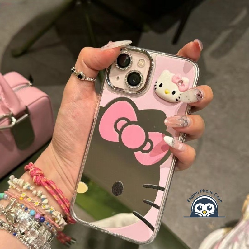 สีชมพู Hello Kitty กระจกสําหรับ Vivo V50 V40 V40E V30E V30 V29 V27 V27E V29E V25E V23E V21E V20 X8 T