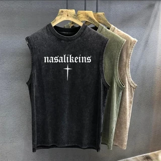 Sea.Tee [COD] เสื้อยืด แขนกุด เสื้อกล้าม"NIRVANA"oversize ผ้าCotton100% แฟชั่น แนวสตรีท เสื้อคู่รัก แขนกุด S-3xl