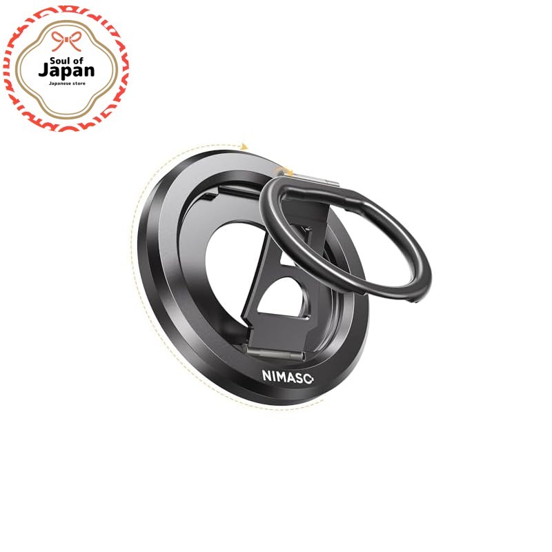 Nimaso Smartphone Ring MagSafe Compatible 360° Rotation Metal Ring Black【Direct from Japan】