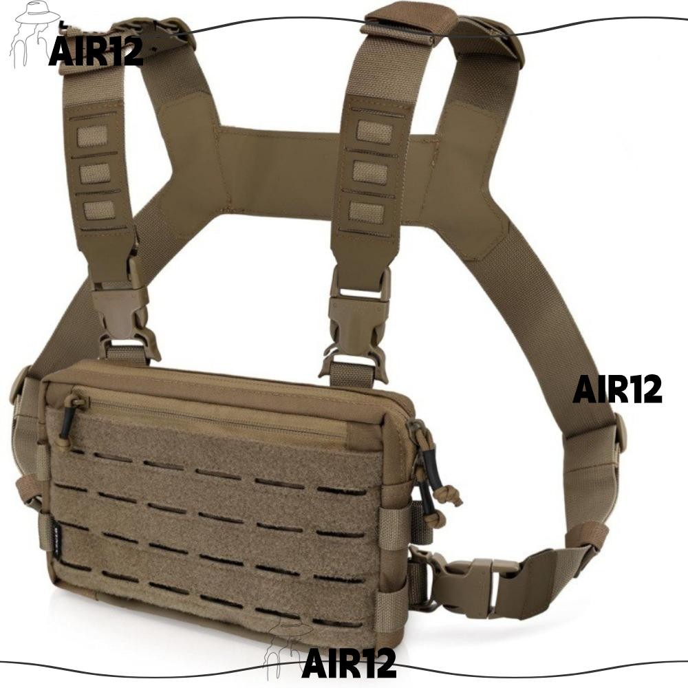 AIR Men กระเป๋าคาดหน้าอก, 1000D ไนลอน EDC Hip-hop Streetwear กระเป๋า,แฟชั่นหลายกระเป๋าแถบสะท้อนแสงสวมใส่เสื้อกั๊กกระเป๋าล่าสัตว์