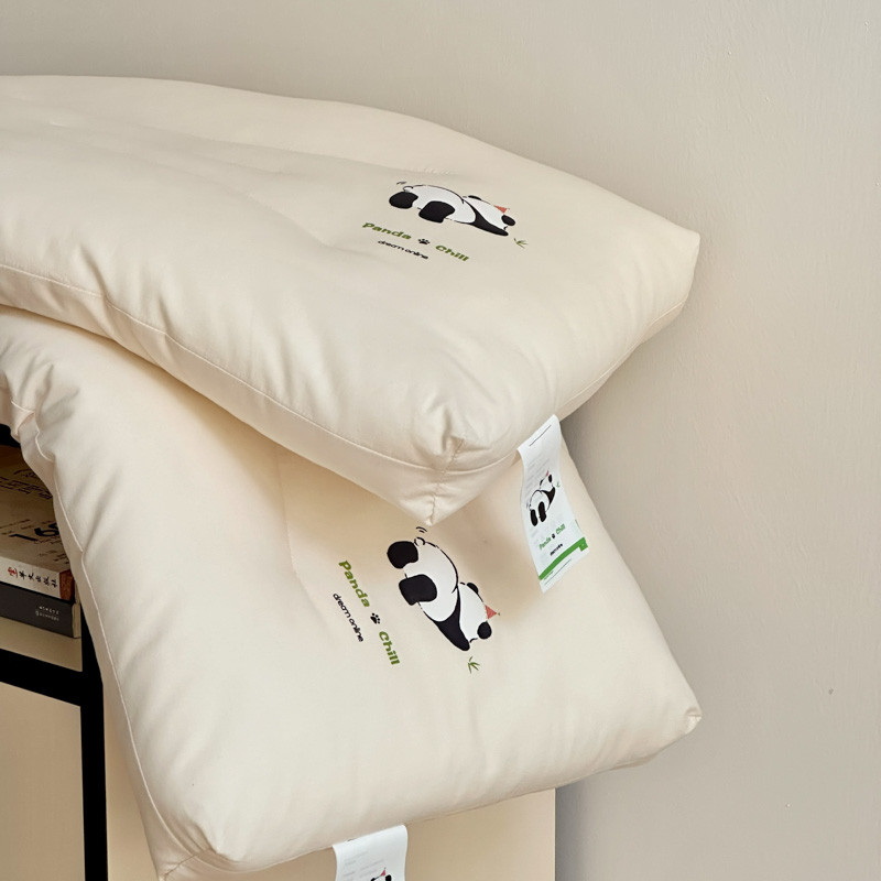 มี 3 ขนาด Panda Chill หมอนเด็กเด็กการ์ตูนหมอนหมอนรองคอนุ่มสําหรับนักเรียน