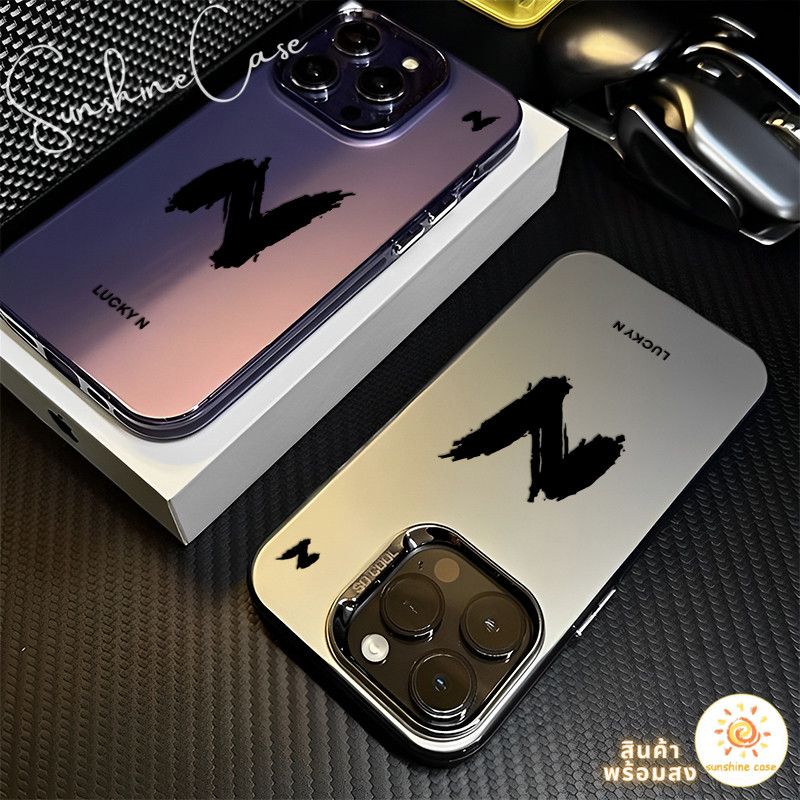 สต๊อกไทย เคสสำหรับไอโฟน13 ตัวอักษรNเอ็นนาว เคสป้องกันมือถือ for IPhone 13 12 7Plus 14 15 11Pro MAX XR XS XSMAX SE2020