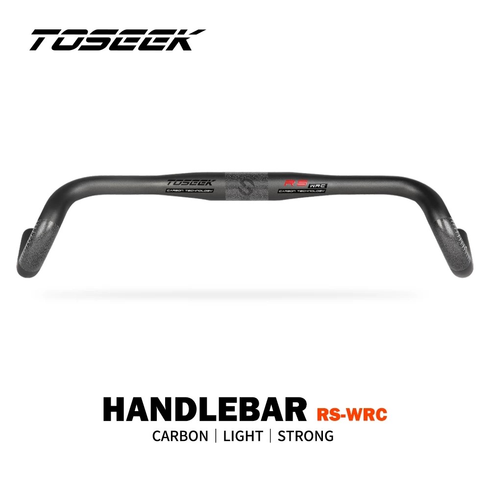 TOSEEK RS-WRC คาร์บอนกรวด Handlebar Exotropism Handle Bar 31.8 มม.Cycroncross Road Bike Handle 400/420/440 มม.
