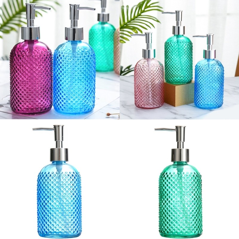 Niki Modern Glass Soap Liquid Dispensers 400ml NonSlip Base สําหรับห้องครัวห้องน้ํา