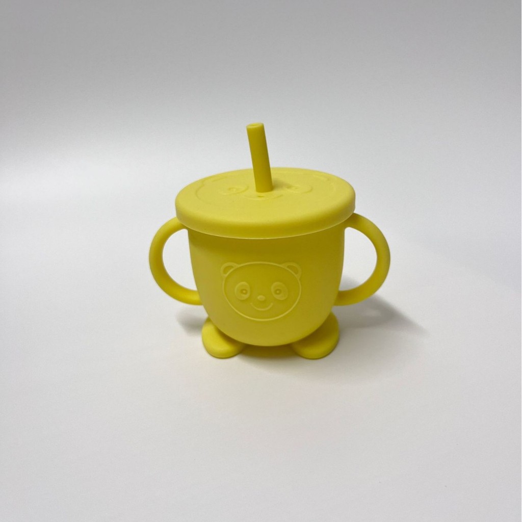 แก้วฝึกดื่มทารก ขวดน้ำซิลิโคนเด็ก ลวดลายแพนด้า 150ml ล้างง่าย ดูดไม่หก - รูปที่ 6