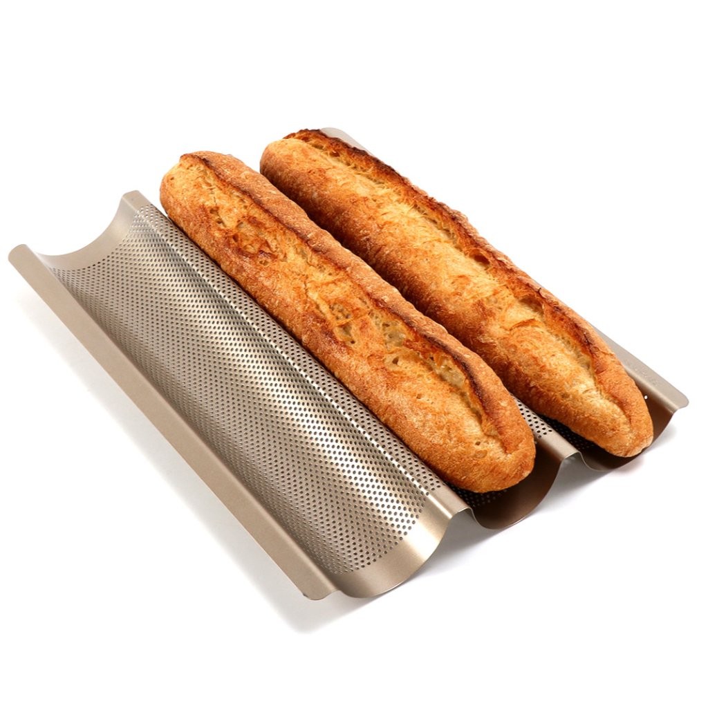 Perforated Baguette Pan French Bread Tray Wave Loaf Mold French Bread Baking Mold Bread Wave Baking 