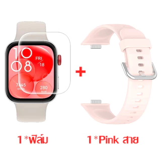 【สาย+ฟิล์ม】สายซิลิโคนสำหรับ Huawei Watch Fit 4/Huawei Watch Fit 4 Pro เปลี่ยนสายรัดข้อมือกีฬายางรัดสำหรับ Huawei Fit 3