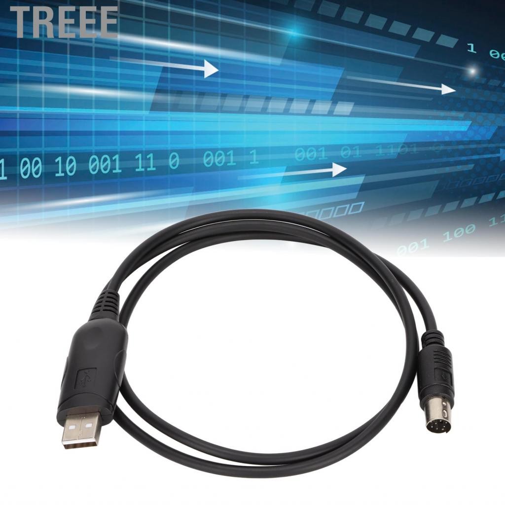 treee-th 8 pin mini din ไปยัง USB สายเคเบิลหญิง PVC เขียนความถี่การเขียนโปรแกรมเสถียรสำหรับ ft? 100d ft? 817 ft? 857 ft? 897 ct? 62