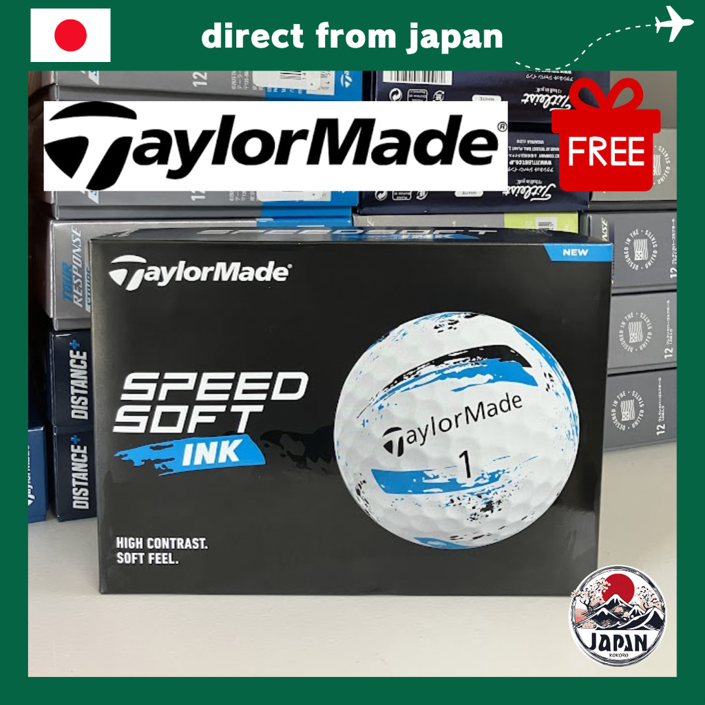 TaylorMade SpeedSoft INK Golf Balls 2024 | Soft Feel | Visual Ink Design | Blue / Green / Red / Pink