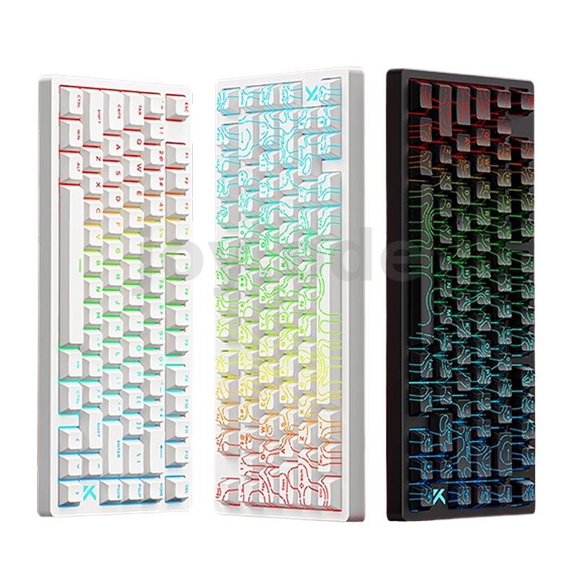 MCHOSE Jet 75 E-sports แกนแม่เหล็กคีย์บอร์ดเกมกล 80 คีย์ RGB โครงสร้างปะเก็นแบบมีสาย 8K 0.1ms Latenc