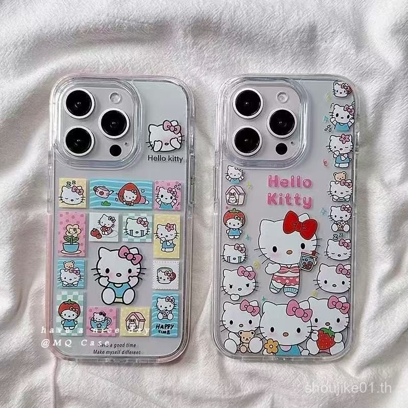 รั้ว Hello Kitty สําหรับ iphone 15 11 16 12 13 14 16PROMAX 15PROMAX 15PLUS 7PLUS/8PLUS XR X/XS เคสโท