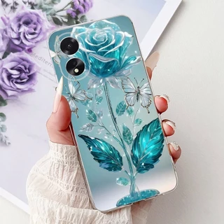 สําหรับ OPPO A18 A38 CPH2579 CPH2591 2025 Elegant Floral Cat เคสโทรศัพท์ OppoA18 A38 4G ซิลิโคนนุ่ม TPU กรณี