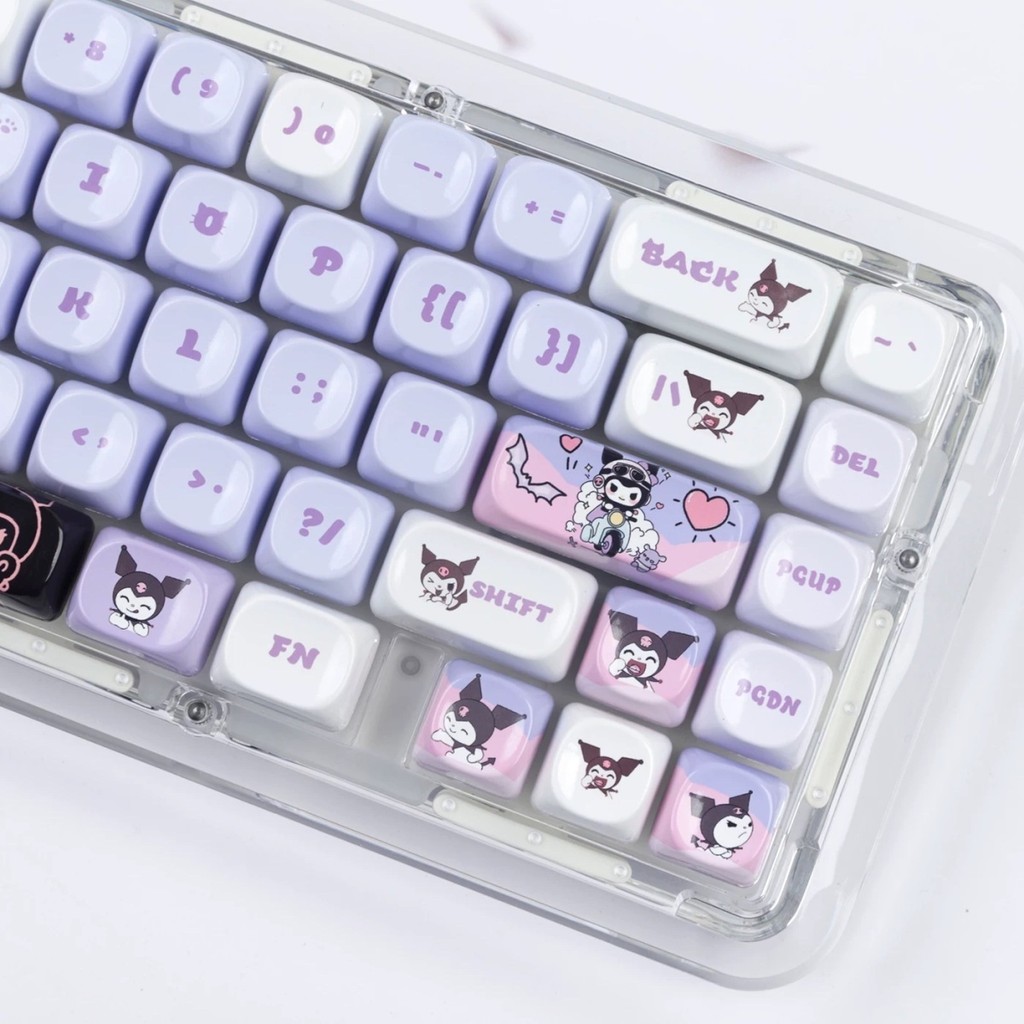 Kuromi keycap เซรามิครู้สึก 143-Key MOA Profile Dye-Sub PBT Keycap Set