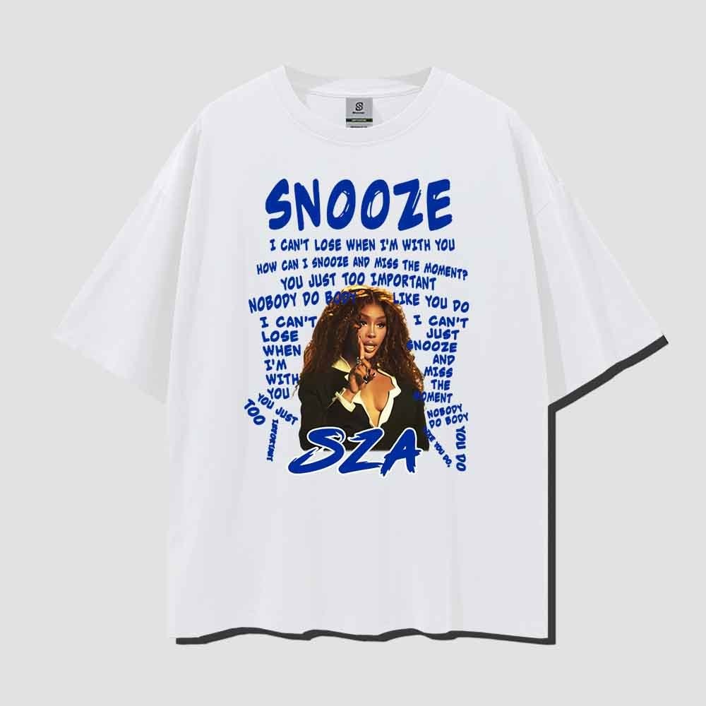 เสื้อยืด ขนาดใหญ่ พิมพ์ลาย Sza Snooze สไตล์วินเทจSize S-5XL